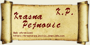 Krasna Pejnović vizit kartica